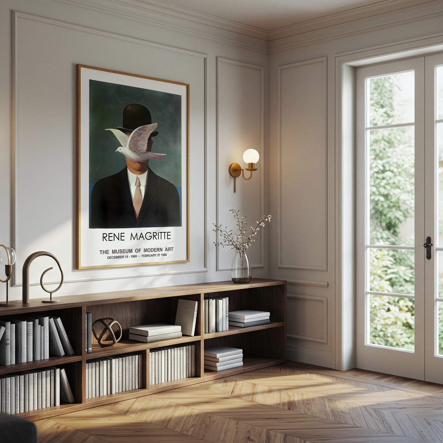 Surrealist Rene Magritte Canvas Wall Art, The Son of Man Inspired Art Print, Modern Decorative Painting, Museum Quality Canvas Wall Art, Artistic Home Decor