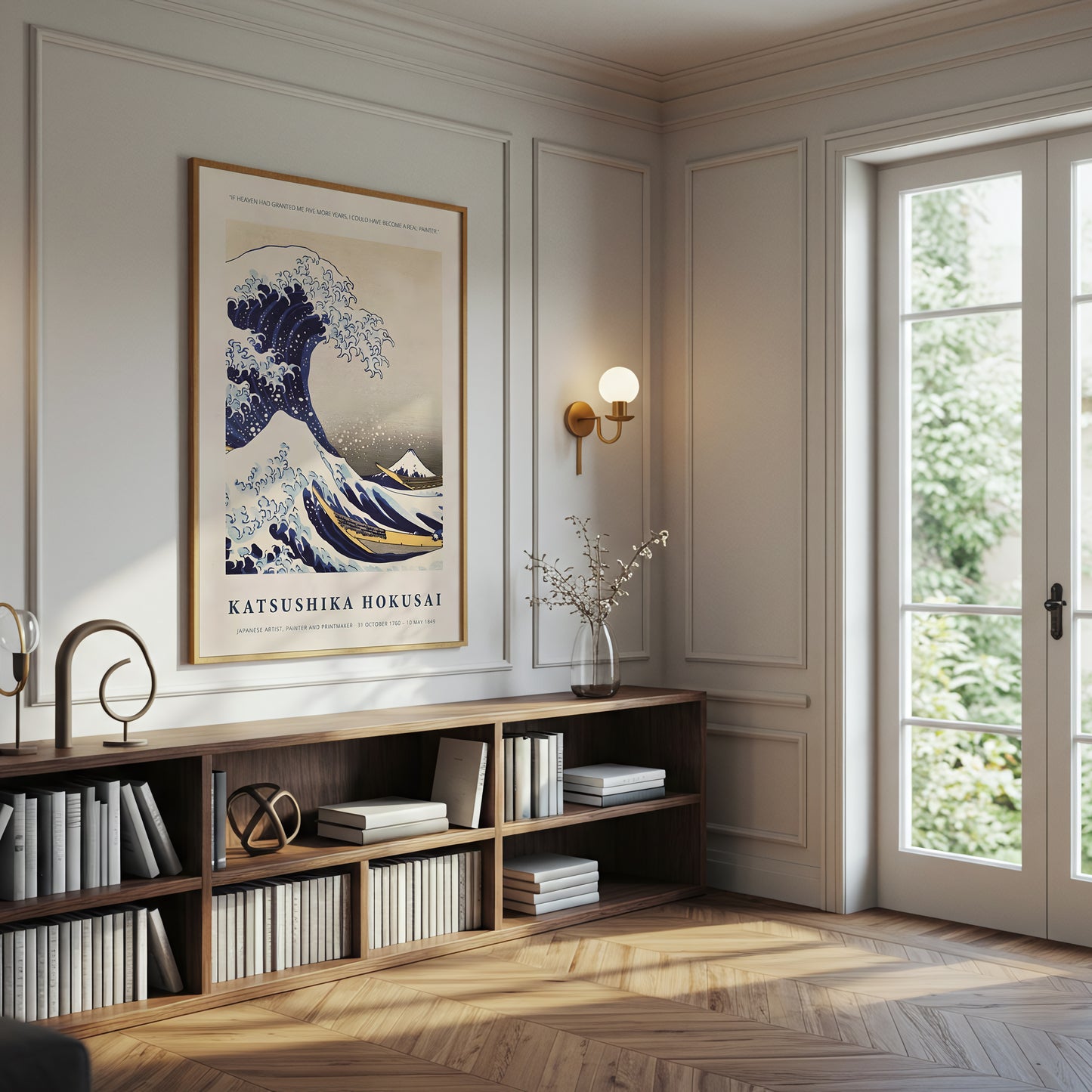 The Great Wave Off Kanagawa Canvas Wall Art, Katsushika Hokusai Japanese Fine Art Print, Famous Ocean Wave Artwork, Framed Modern Home Decor