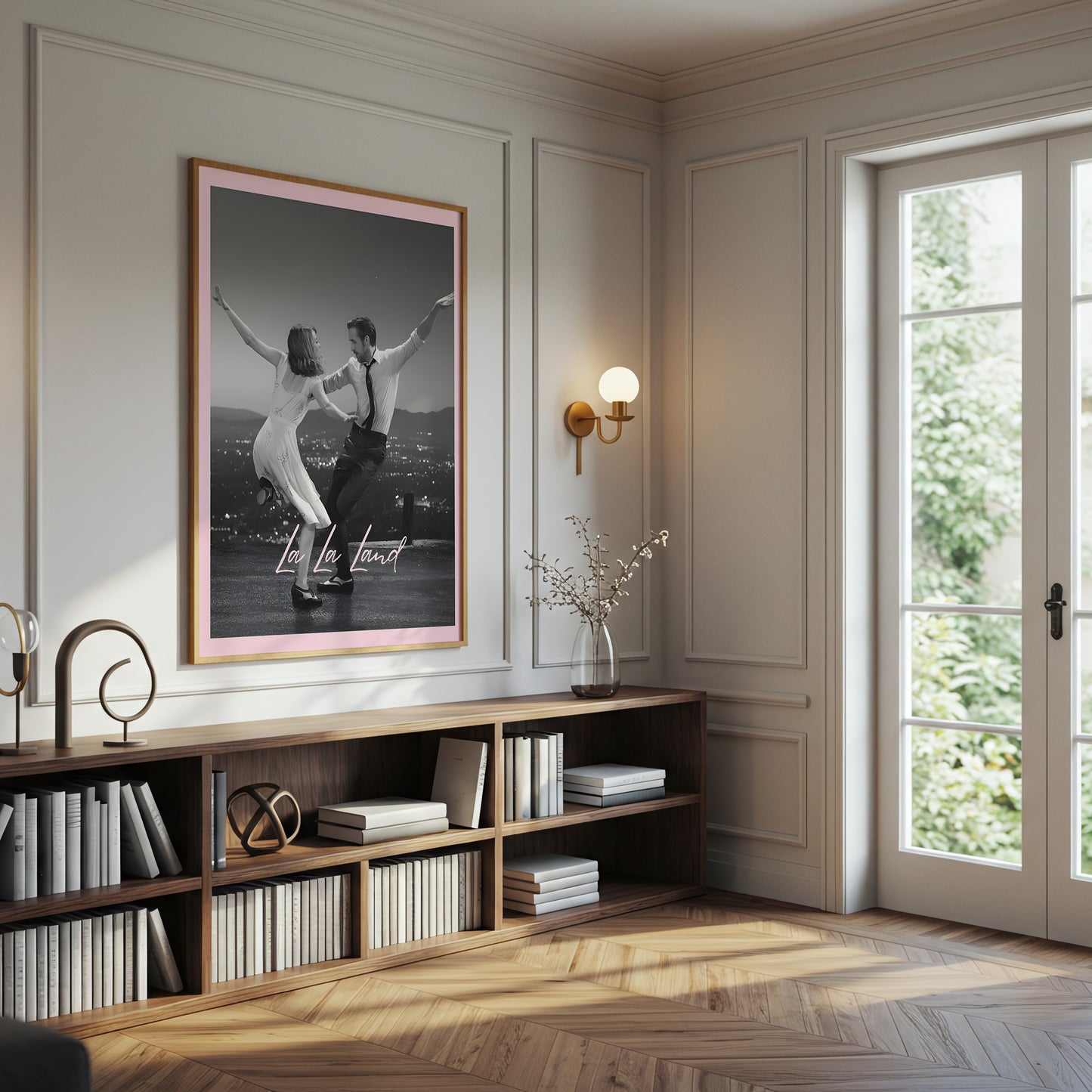 La La Land Canvas Wall Art, Black and White Dance Scene, Romantic Movie Poster Print, Modern Home Decor, Art Gift for Movie Lovers