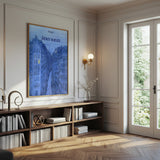 Paris Blue Cityscape Canvas Wall Art, Sempé Illustration, French Street Decor, Soulmates Wall Print, Urban Romantic Gift, Modern Home Accent