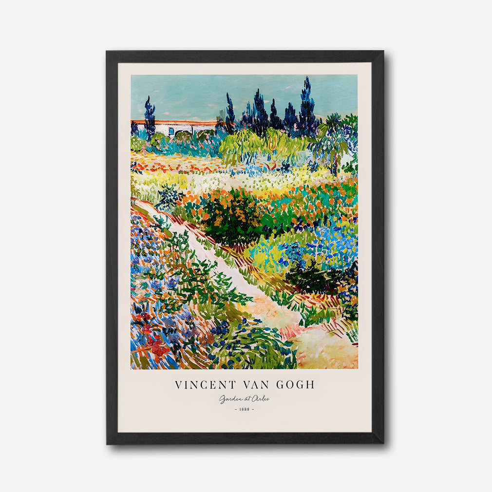 Vincent Van Gogh Canvas Wall Art, Gardens at Arles Print, Impressionist Landscape Artwork, Vibrant Fine Art Reproduction, Framed Ready to Hang Decoration