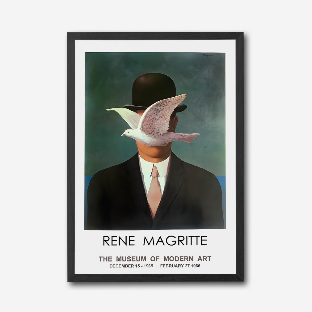 Surrealist Rene Magritte Canvas Wall Art, The Son of Man Inspired Art Print, Modern Decorative Painting, Museum Quality Canvas Wall Art, Artistic Home Decor