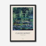Claude Monet The Water Lily Pond Canvas Wall Art, Impressionist Art Print, Botanical Bridge Landscape Canvas Wall Art, Classic Fine Art Decoration