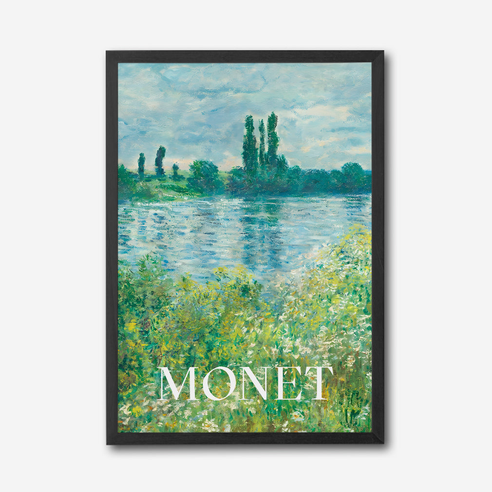 Monet Impressionist River Landscape Canvas Wall Art, Nature Scenery Canvas Wall Art, Classic Fine Art Print, Framed Canvas Wall Art for Living Room and Office Decor