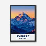 Everest Himalayas Canvas Wall Art, Mountain Sunset Modern Decor, Vibrant Landscape Artwork, Framed Ready to Hang