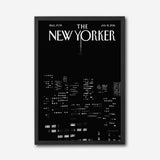 The New Yorker City Skyline Canvas Wall Art, Modern Black and White Urban Night Print, Contemporary Living Room Decor, Framed Wall Art for Home and Office