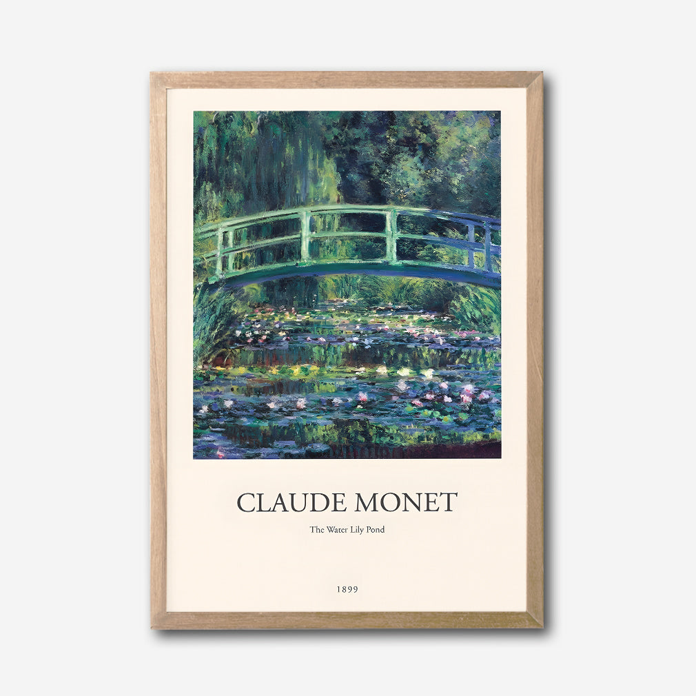 Claude Monet The Water Lily Pond Canvas Wall Art, Impressionist Art Print, Botanical Bridge Landscape Canvas Wall Art, Classic Fine Art Decoration