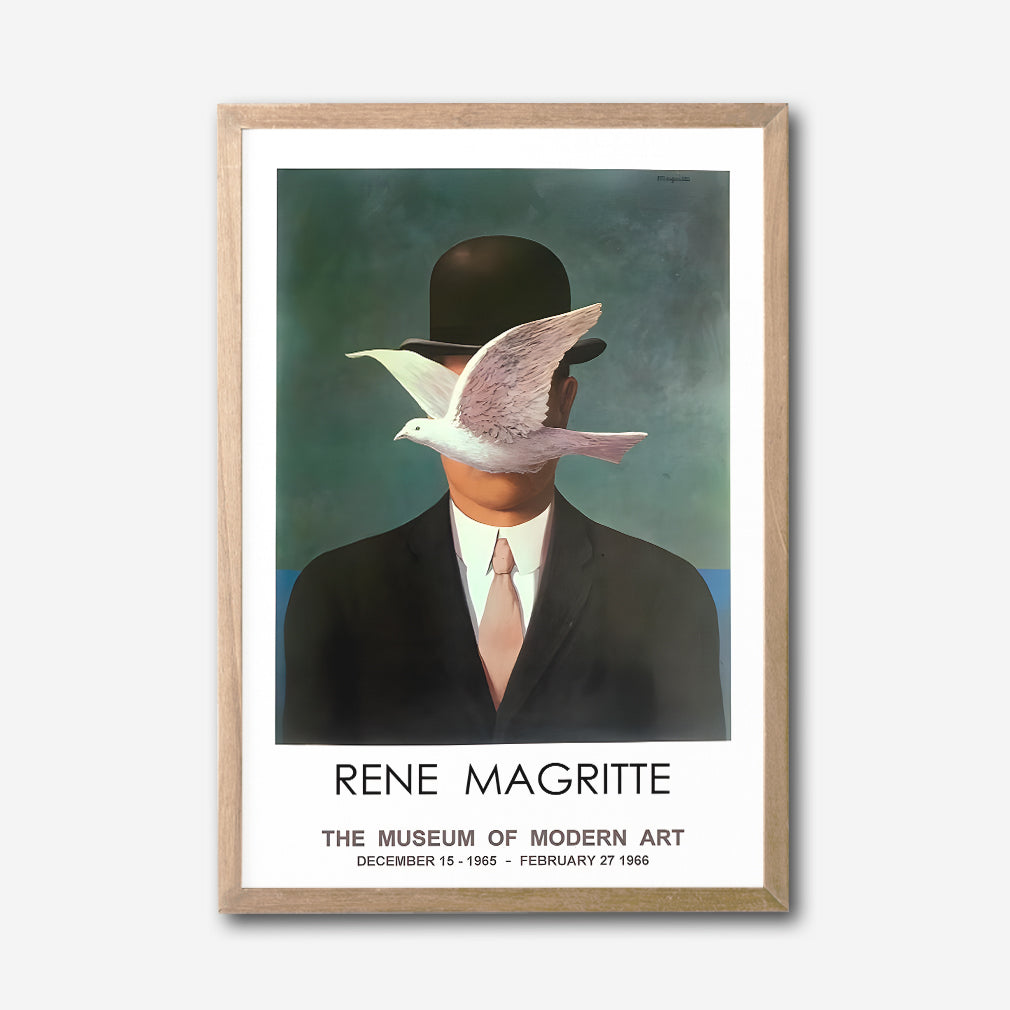 Surrealist Rene Magritte Canvas Wall Art, The Son of Man Inspired Art Print, Modern Decorative Painting, Museum Quality Canvas Wall Art, Artistic Home Decor