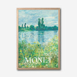Monet Impressionist River Landscape Canvas Wall Art, Nature Scenery Canvas Wall Art, Classic Fine Art Print, Framed Canvas Wall Art for Living Room and Office Decor