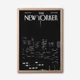 The New Yorker City Skyline Canvas Wall Art, Modern Black and White Urban Night Print, Contemporary Living Room Decor, Framed Wall Art for Home and Office