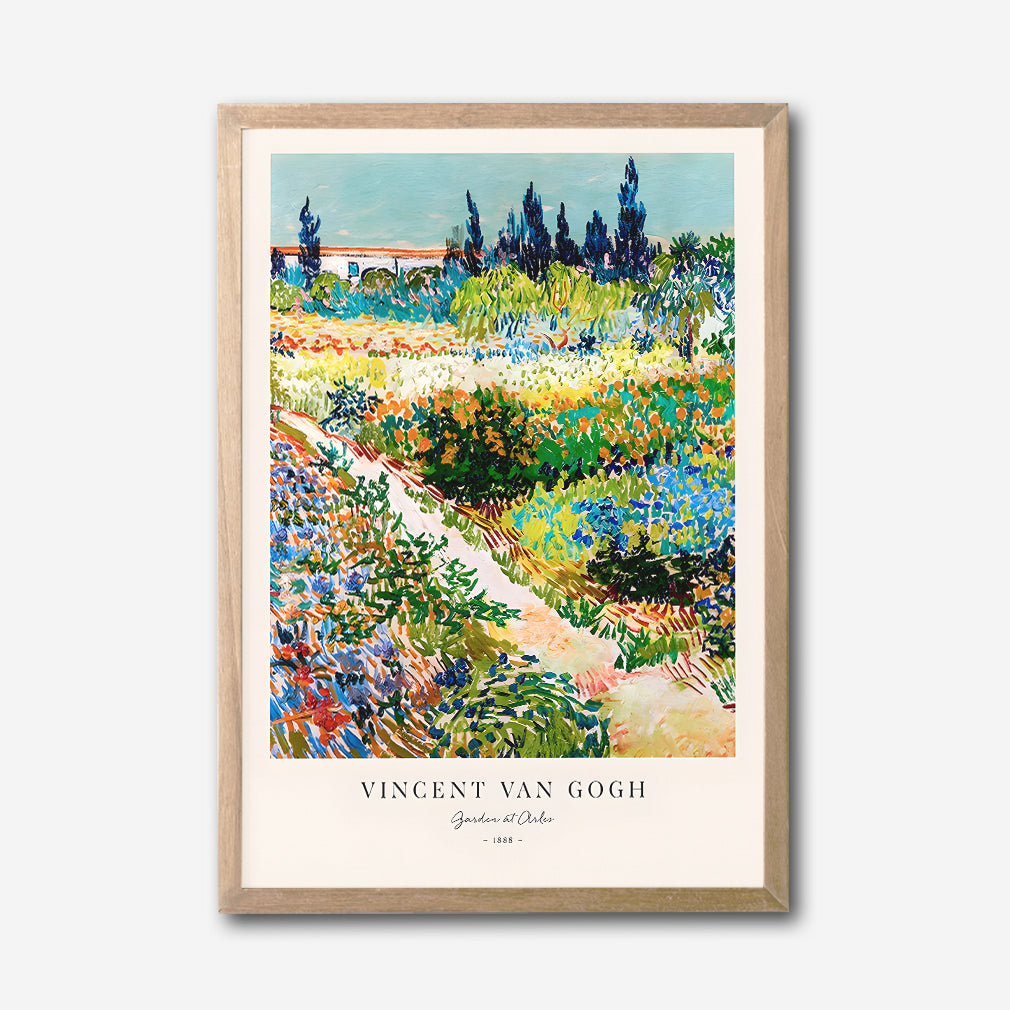 Vincent Van Gogh Canvas Wall Art, Gardens at Arles Print, Impressionist Landscape Artwork, Vibrant Fine Art Reproduction, Framed Ready to Hang Decoration