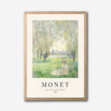 Monet Woman Seated Under the Willows 1880 Canvas Wall Art, Impressionist Landscape Art Print, Framed Fine Art Décor, Classic French Painting for Living Room or Office