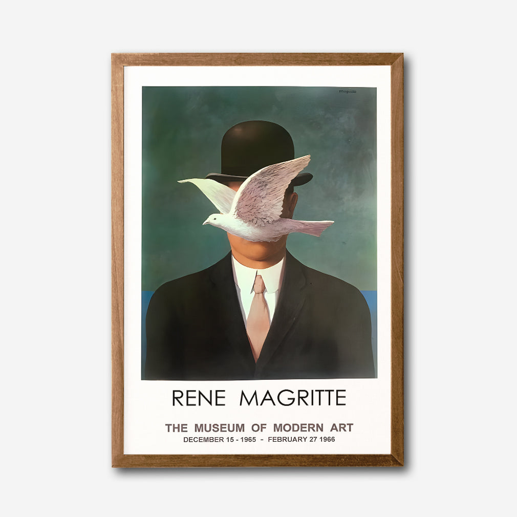 Surrealist Rene Magritte Canvas Wall Art, The Son of Man Inspired Art Print, Modern Decorative Painting, Museum Quality Canvas Wall Art, Artistic Home Decor