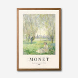 Monet Woman Seated Under the Willows 1880 Canvas Wall Art, Impressionist Landscape Art Print, Framed Fine Art Décor, Classic French Painting for Living Room or Office