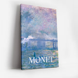 Claude Monet Impressionist Canvas Wall Art, Blue and Purple Abstract Seascape, Modern Framed Home Decor, Fine Art Print for Living Room or Bedroom