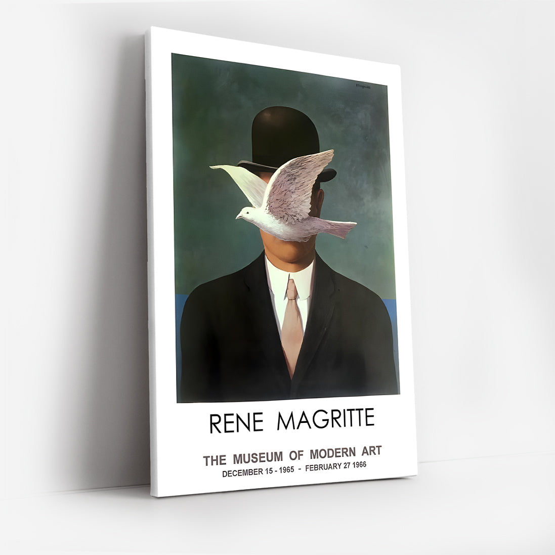 Surrealist Rene Magritte Canvas Wall Art, The Son of Man Inspired Art Print, Modern Decorative Painting, Museum Quality Canvas Wall Art, Artistic Home Decor