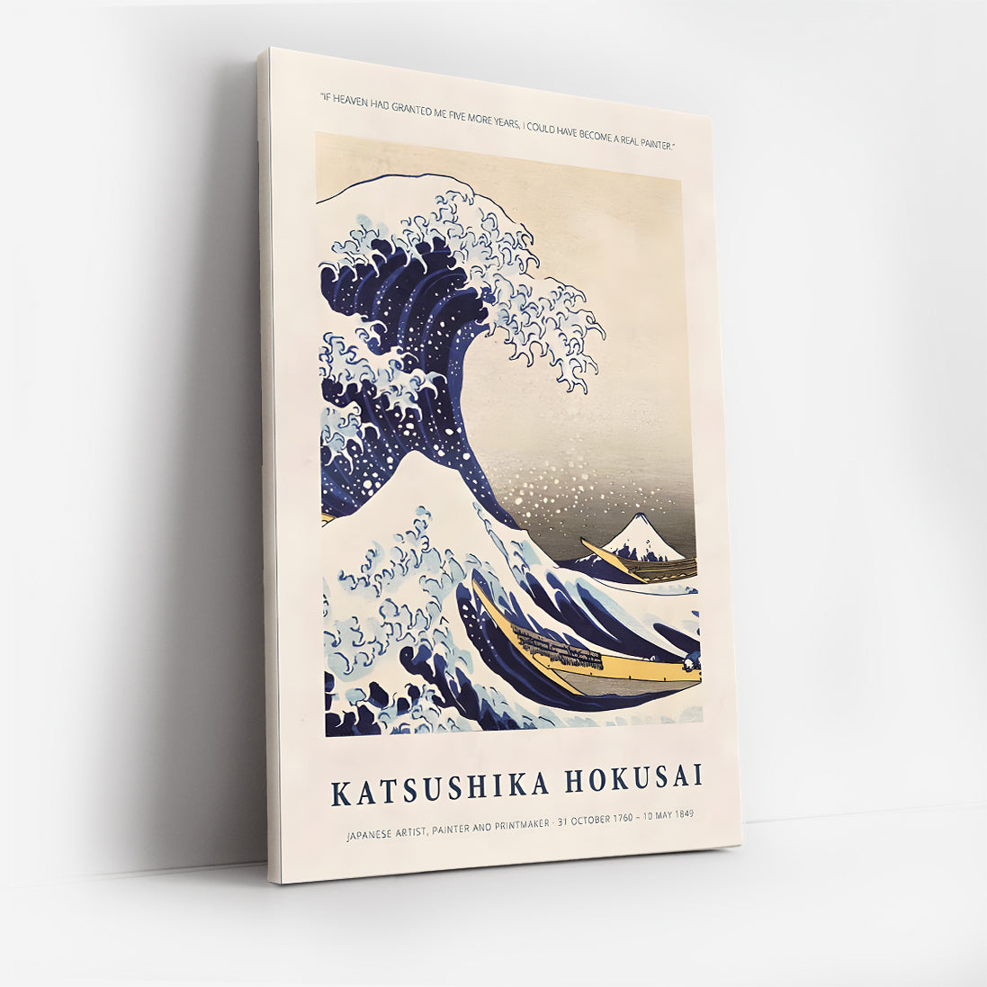 The Great Wave Off Kanagawa Canvas Wall Art, Katsushika Hokusai Japanese Fine Art Print, Famous Ocean Wave Artwork, Framed Modern Home Decor