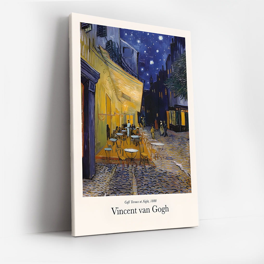 Vincent van Gogh Cafe Terrace at Night Canvas Wall Art, Framed Art Print, Starry Night Decor, Famous Artist Painting, Classic European Artwork