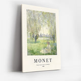Monet Woman Seated Under the Willows 1880 Canvas Wall Art, Impressionist Landscape Art Print, Framed Fine Art Décor, Classic French Painting for Living Room or Office