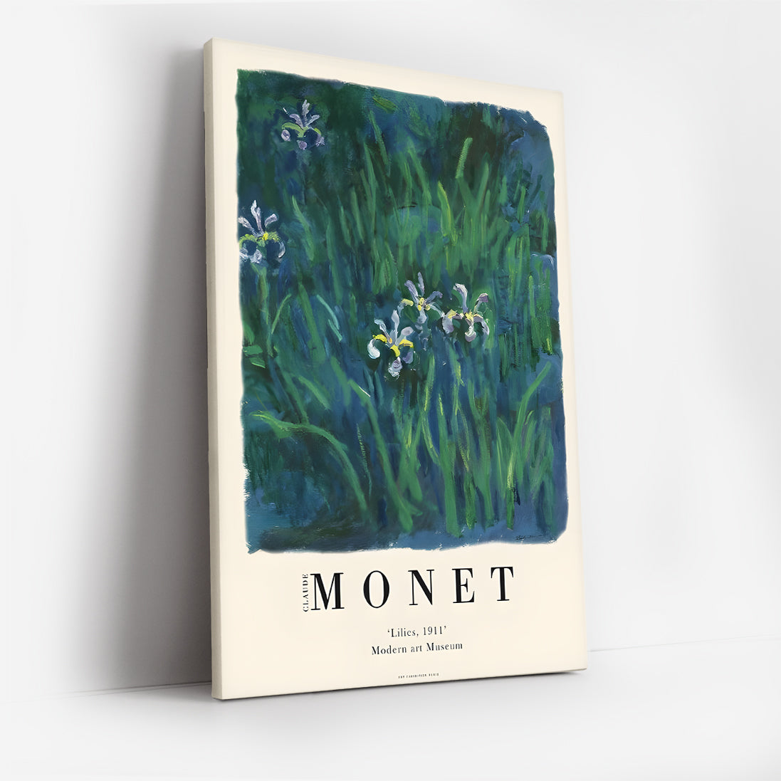 Claude Monet Lilies 1911 Canvas Wall Art, Framed Impressionist Print, Modern Art Museum Collection, Nature Landscape Decor for Living Room Bedroom Office