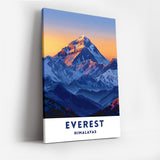 Everest Himalayas Canvas Wall Art, Mountain Sunset Modern Decor, Vibrant Landscape Artwork, Framed Ready to Hang
