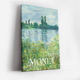 Monet Impressionist River Landscape Canvas Wall Art, Nature Scenery Canvas Wall Art, Classic Fine Art Print, Framed Canvas Wall Art for Living Room and Office Decor
