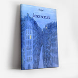 Paris Blue Cityscape Canvas Wall Art, Sempé Illustration, French Street Decor, Soulmates Wall Print, Urban Romantic Gift, Modern Home Accent