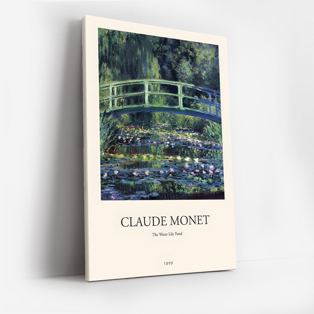 Claude Monet The Water Lily Pond Canvas Wall Art, Impressionist Art Print, Botanical Bridge Landscape Canvas Wall Art, Classic Fine Art Decoration