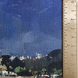 Eiffel Tower at Night Canvas Wall Art, Paris Landmark Painting, Impressionist Cityscape, Blue and Gold Modern Home Decor, Framed Artwork for Living Room or Bedroom