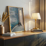 Gallery Room Scene with Large Water Lilies Canvas Wall Art, Modern Art Museum Decor, Impressionist Inspired Wall Art, Framed Home Decoration