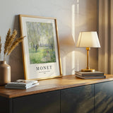 Monet Woman Seated Under the Willows 1880 Canvas Wall Art, Impressionist Landscape Art Print, Framed Fine Art Décor, Classic French Painting for Living Room or Office