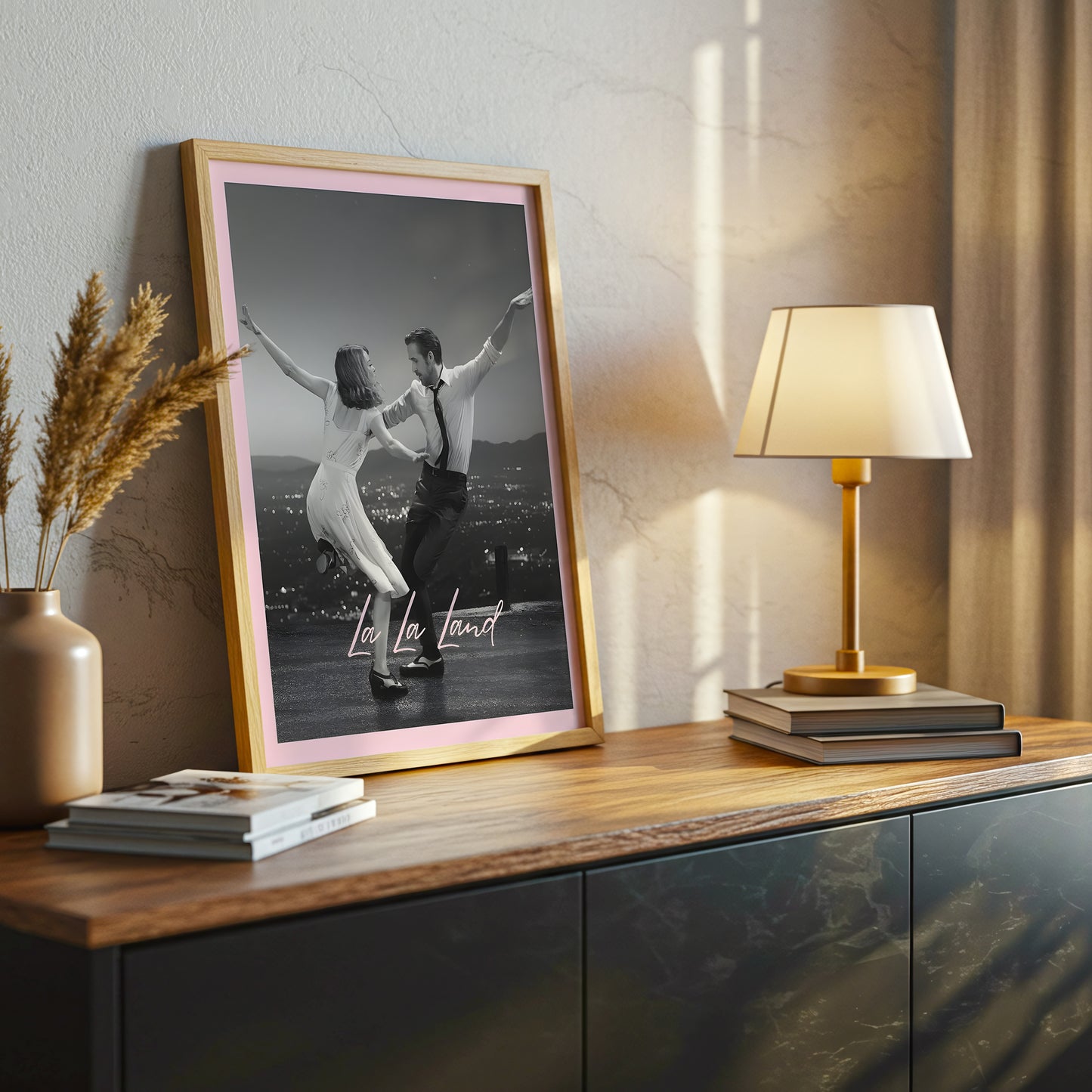 La La Land Canvas Wall Art, Black and White Dance Scene, Romantic Movie Poster Print, Modern Home Decor, Art Gift for Movie Lovers