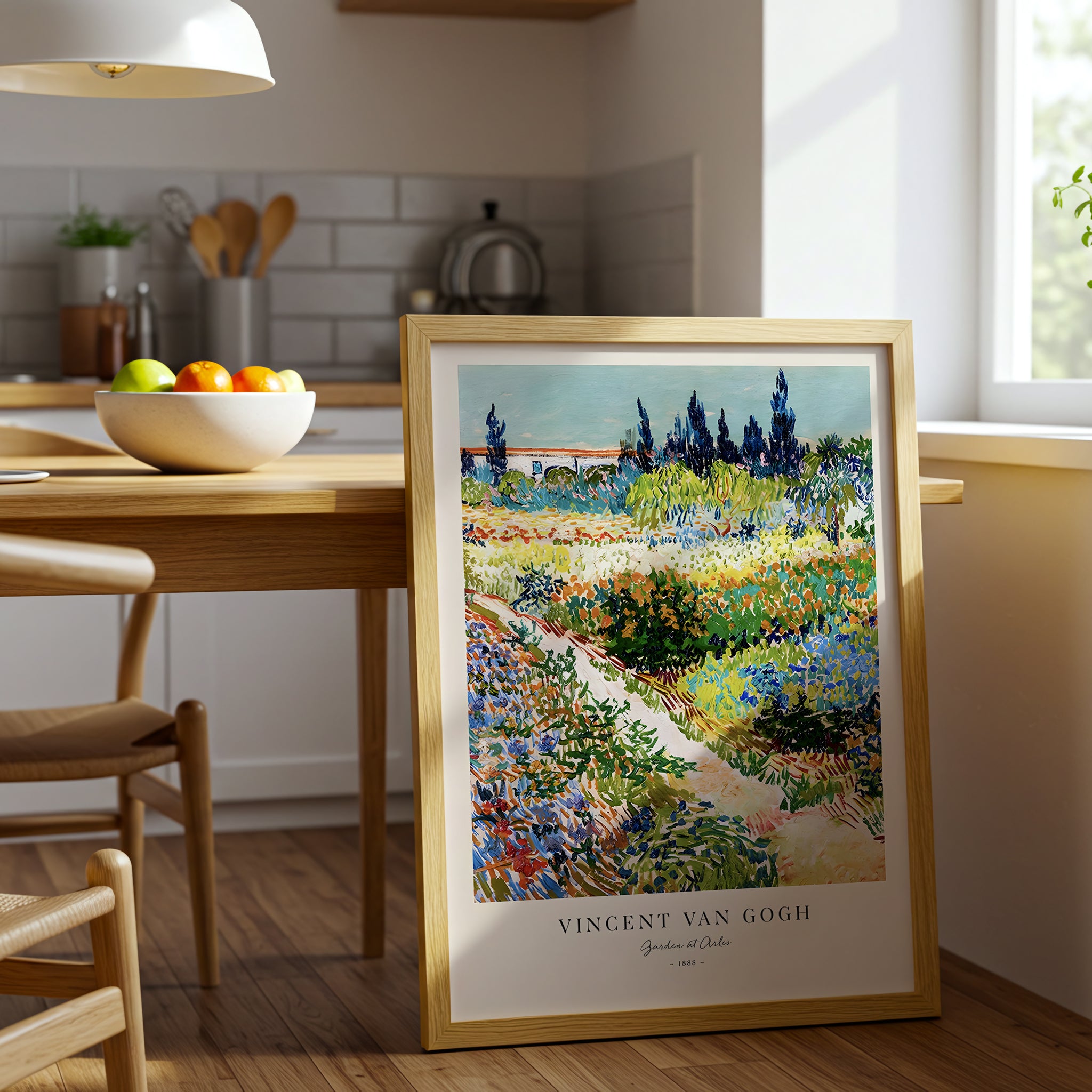 Vincent Van Gogh Canvas Wall Art, Gardens at Arles Print, Impressionist Landscape Artwork, Vibrant Fine Art Reproduction, Framed Ready to Hang Decoration