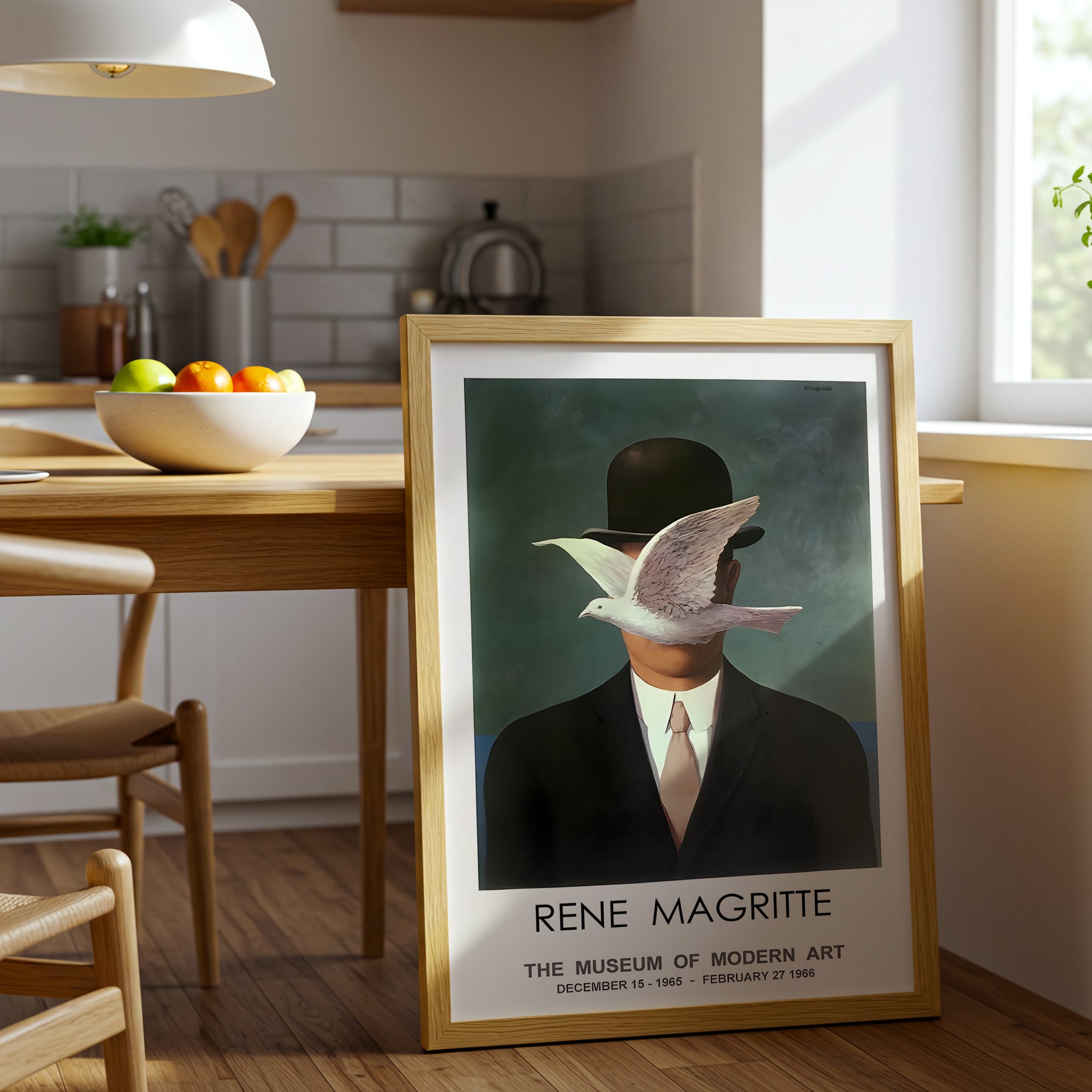 Surrealist Rene Magritte Canvas Wall Art, The Son of Man Inspired Art Print, Modern Decorative Painting, Museum Quality Canvas Wall Art, Artistic Home Decor
