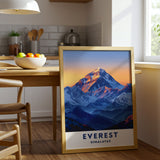 Everest Himalayas Canvas Wall Art, Mountain Sunset Modern Decor, Vibrant Landscape Artwork, Framed Ready to Hang