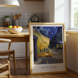 Vincent van Gogh Cafe Terrace at Night Canvas Wall Art, Framed Art Print, Starry Night Decor, Famous Artist Painting, Classic European Artwork