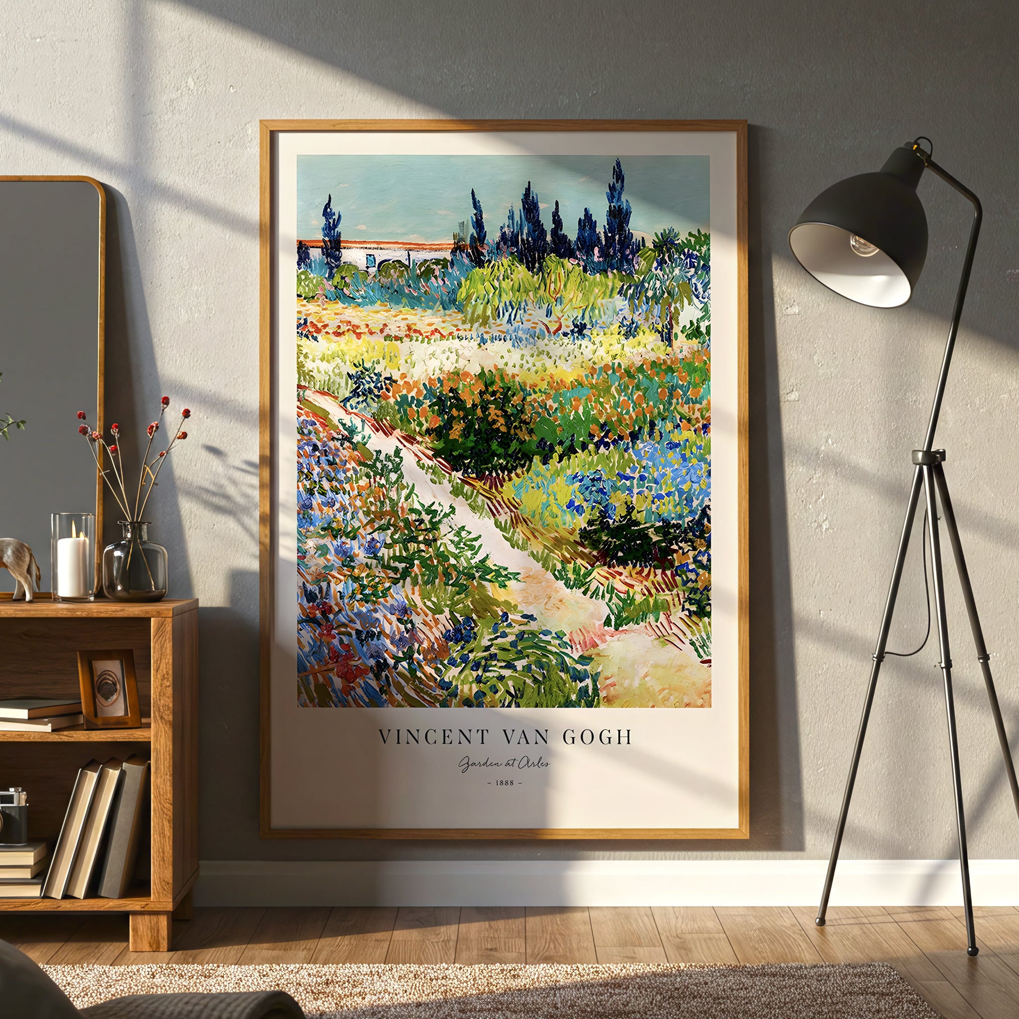 Vincent Van Gogh Canvas Wall Art, Gardens at Arles Print, Impressionist Landscape Artwork, Vibrant Fine Art Reproduction, Framed Ready to Hang Decoration