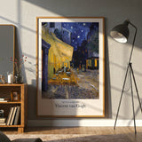 Vincent van Gogh Cafe Terrace at Night Canvas Wall Art, Framed Art Print, Starry Night Decor, Famous Artist Painting, Classic European Artwork