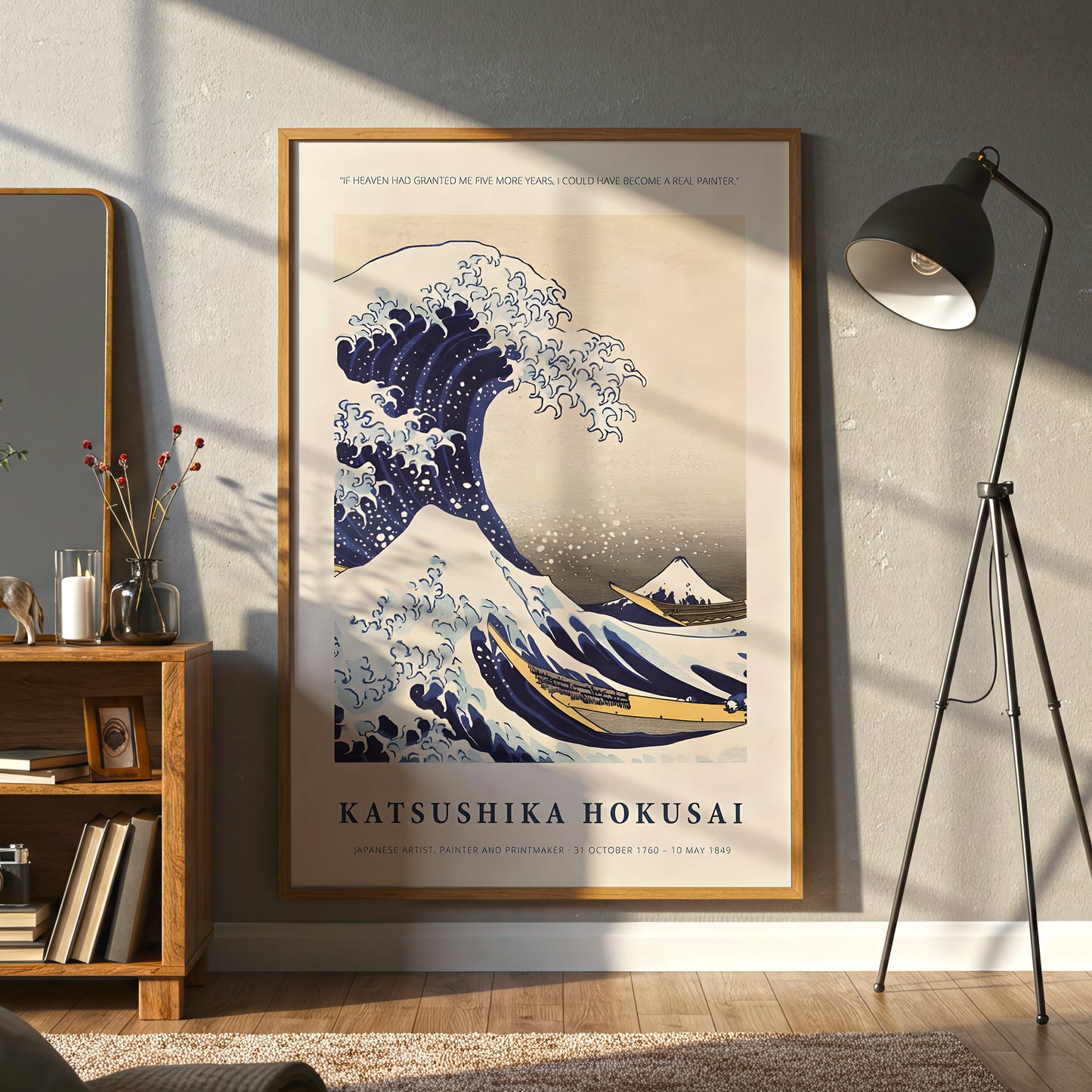 The Great Wave Off Kanagawa Canvas Wall Art, Katsushika Hokusai Japanese Fine Art Print, Famous Ocean Wave Artwork, Framed Modern Home Decor
