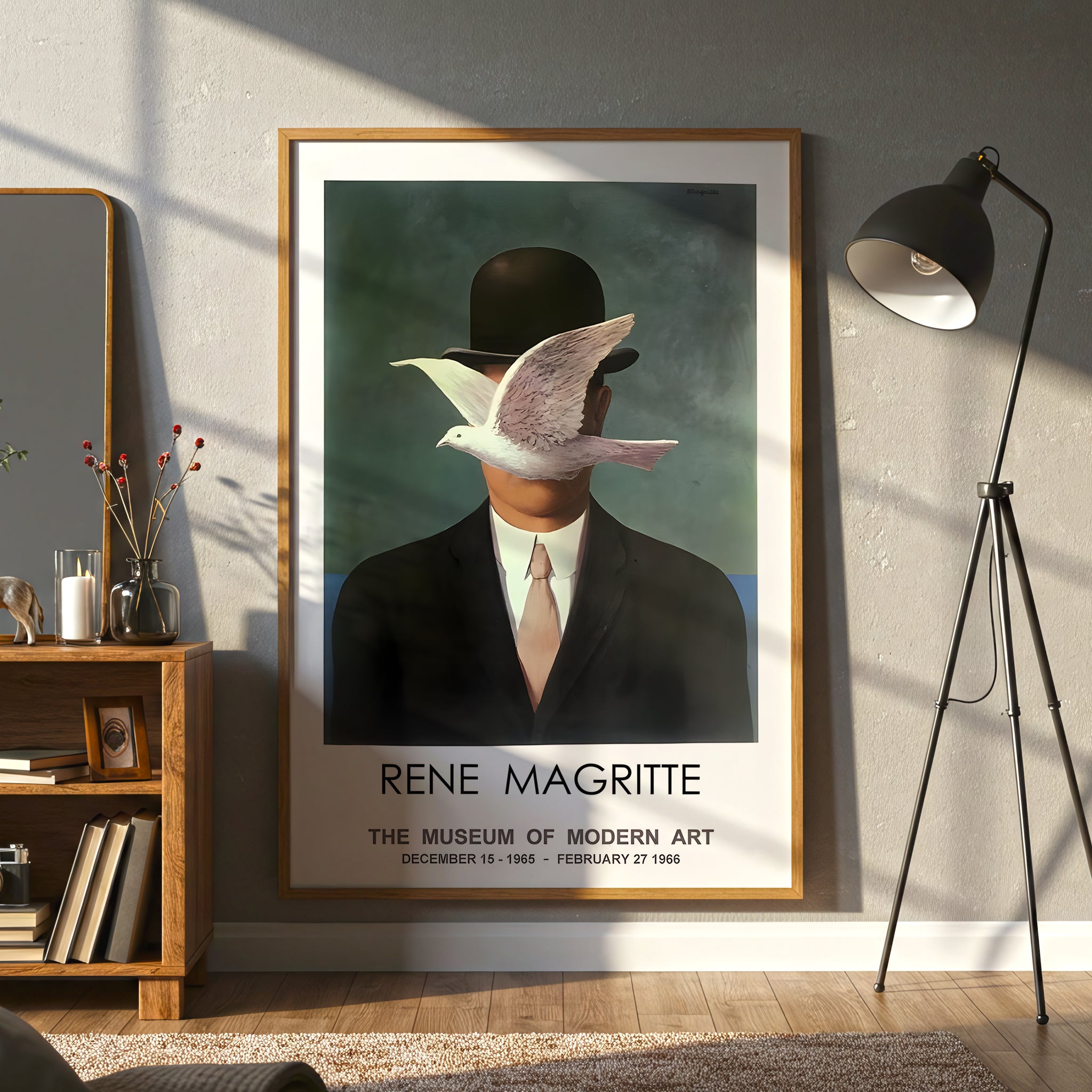 Surrealist Rene Magritte Canvas Wall Art, The Son of Man Inspired Art Print, Modern Decorative Painting, Museum Quality Canvas Wall Art, Artistic Home Decor
