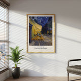 Vincent van Gogh Cafe Terrace at Night Canvas Wall Art, Framed Art Print, Starry Night Decor, Famous Artist Painting, Classic European Artwork