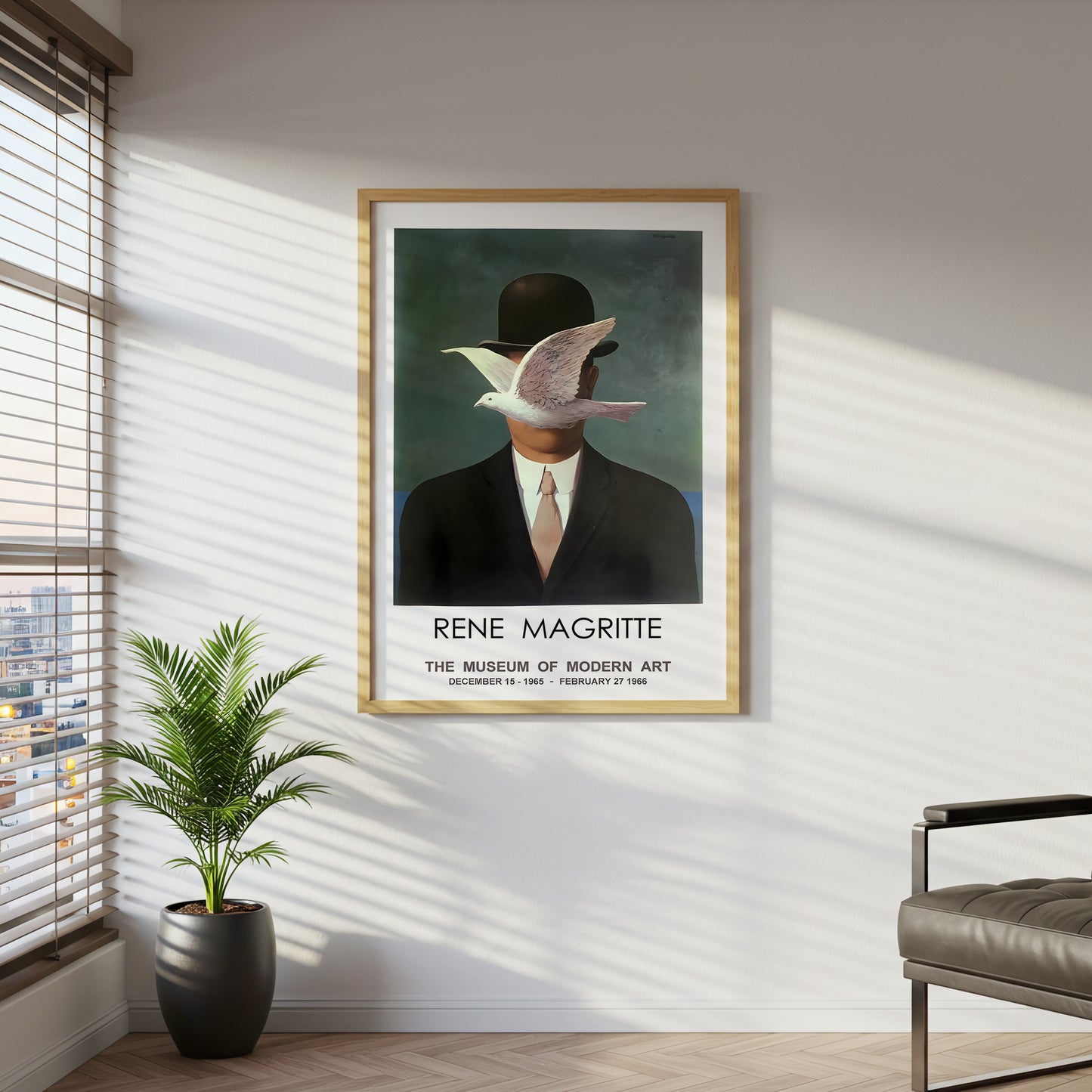 Surrealist Rene Magritte Canvas Wall Art, The Son of Man Inspired Art Print, Modern Decorative Painting, Museum Quality Canvas Wall Art, Artistic Home Decor