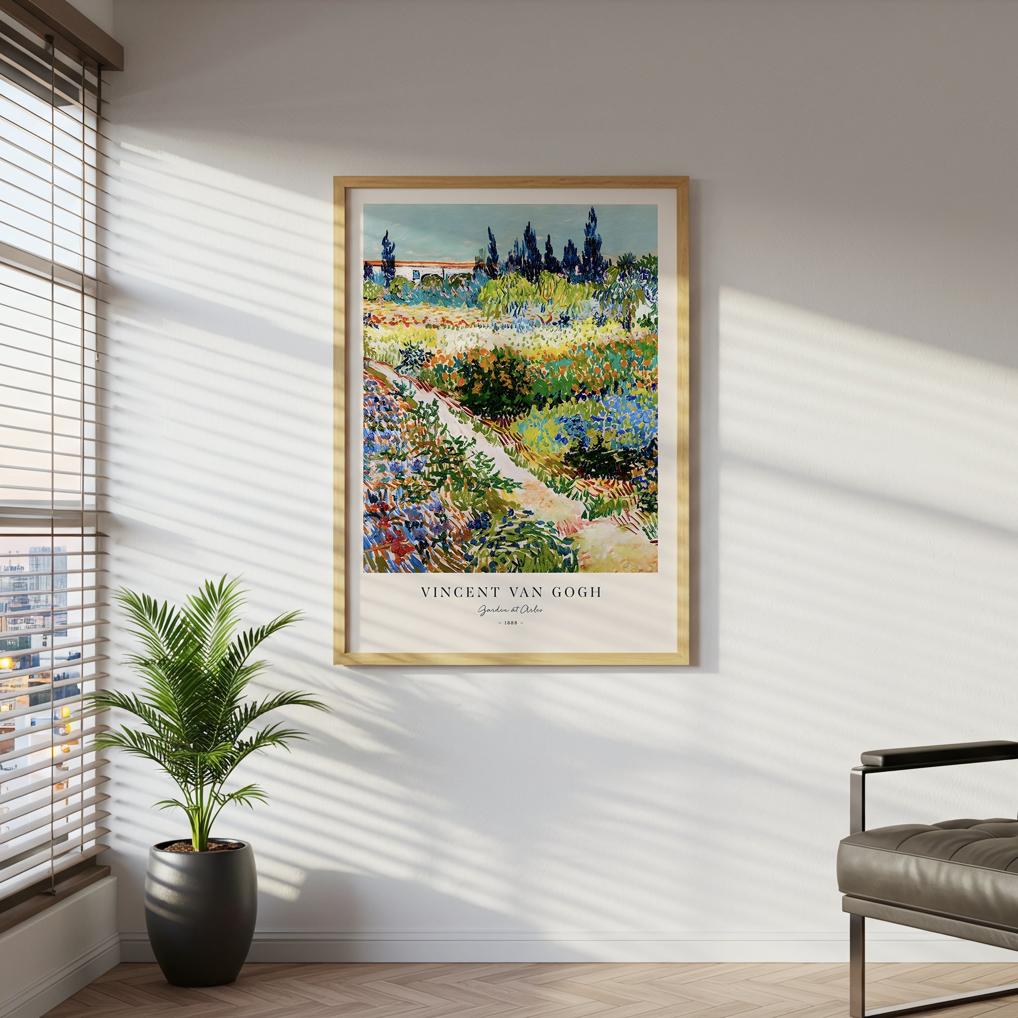 Vincent Van Gogh Canvas Wall Art, Gardens at Arles Print, Impressionist Landscape Artwork, Vibrant Fine Art Reproduction, Framed Ready to Hang Decoration