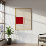 Minimalist Abstract People Art Canvas Wall Art, Modern Red Geometric Print, Contemporary Home Decor, Living Room Accent Piece, Scandinavian Style Wall Hanging