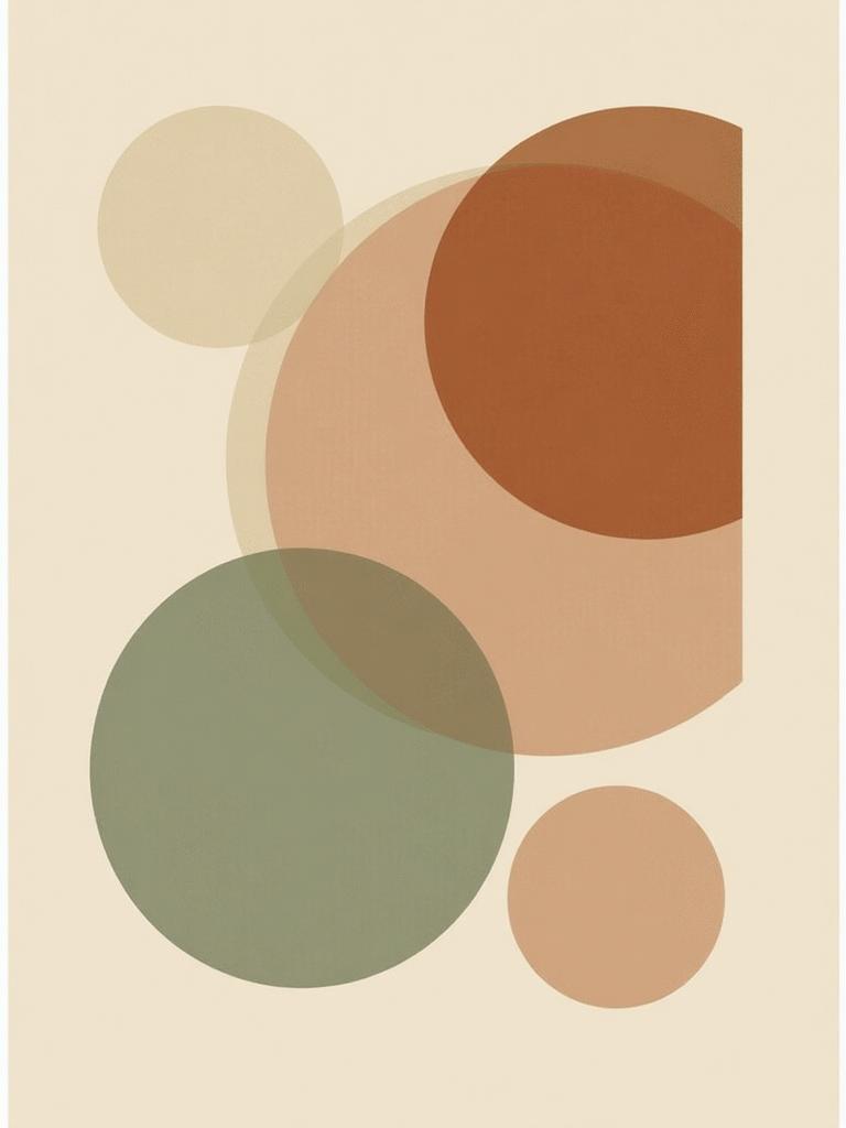 Geometric Minimalist Circles Canvas Wall Art