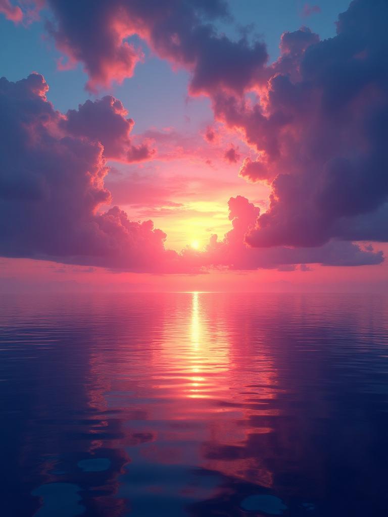 Ocean Sunset Horizon Canvas Wall Art